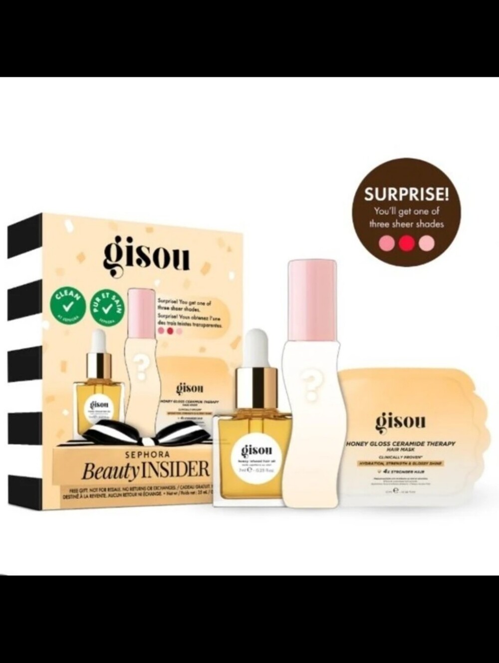 GISOU Hair Oil, Lip Oil, Hair Mask Beauty Insider Birthday Gift Set